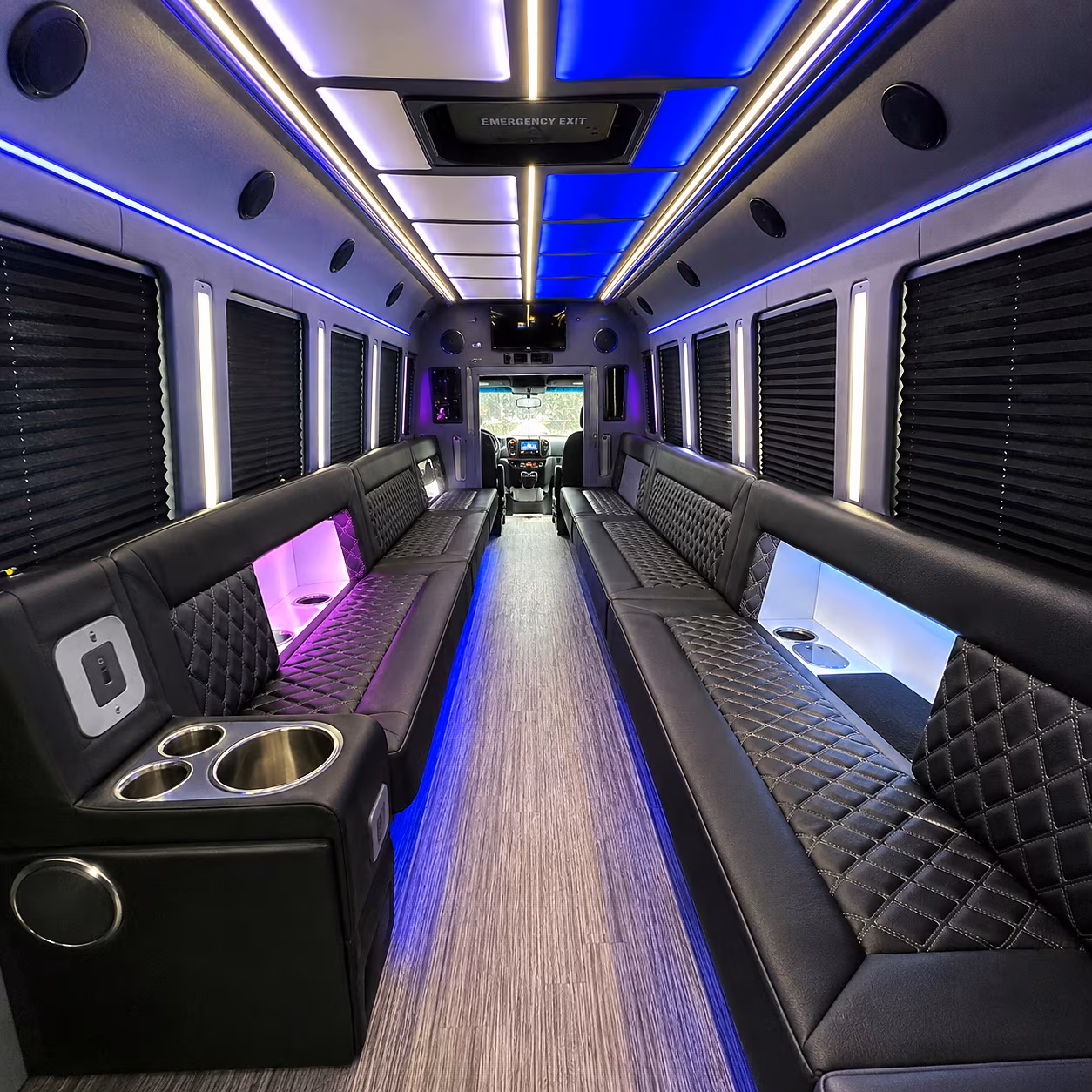Palm Bay Birthday, Sweet 16, & Quinceañera Transportation party bus interior