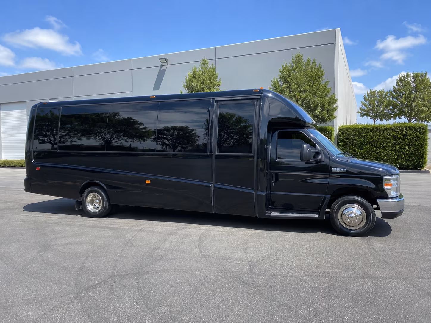 Palm Bay Private Event Transportation party bus exterior