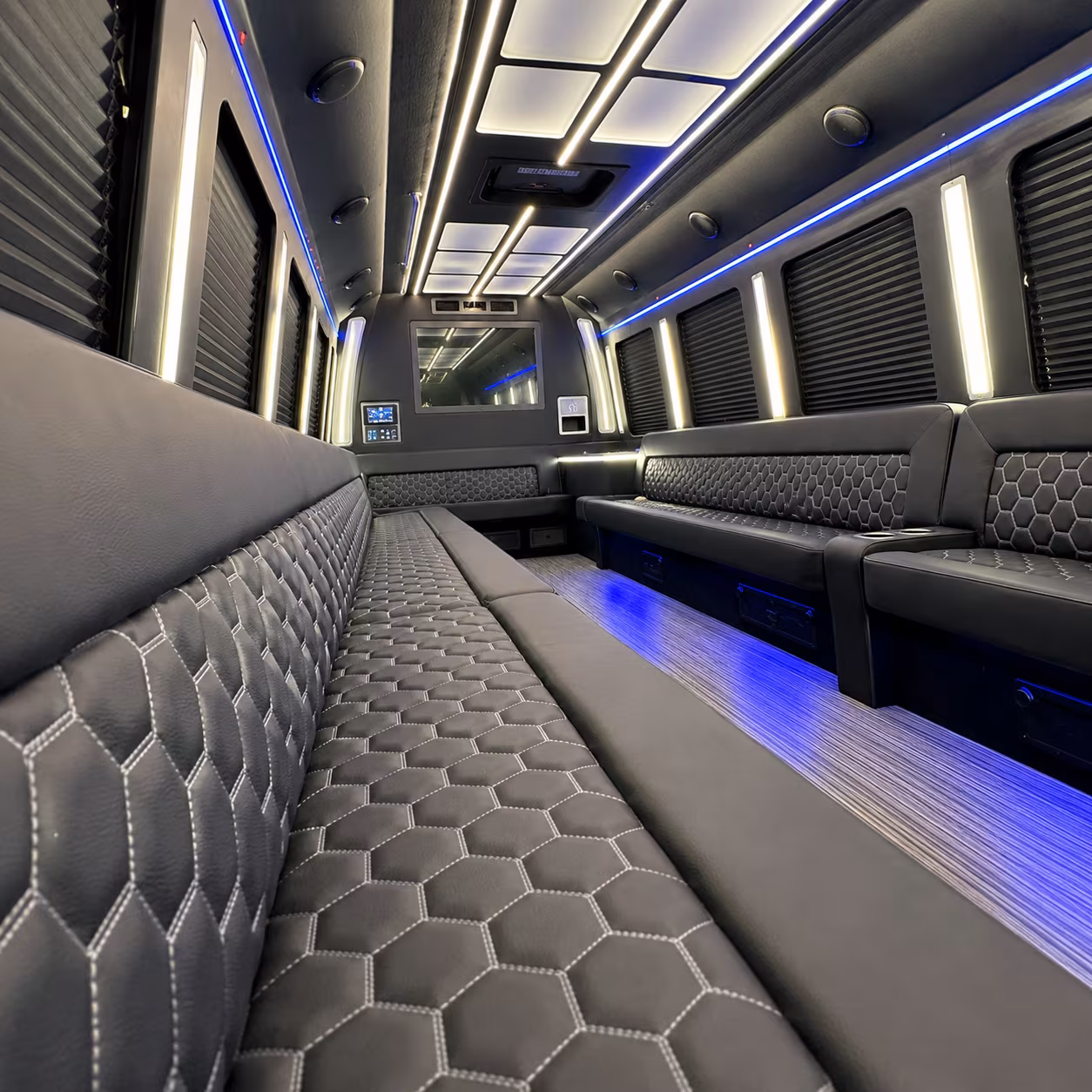 Palm Bay Private Event Transportation party bus interior