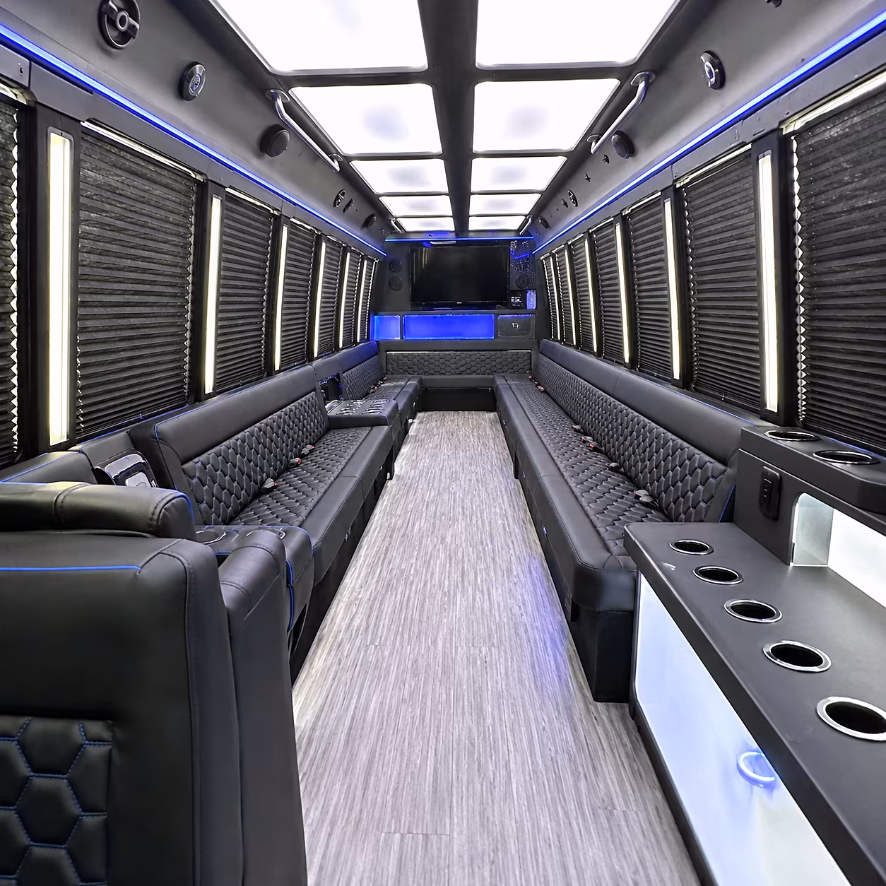 Palm Bay Private Event Transportation party bus interior