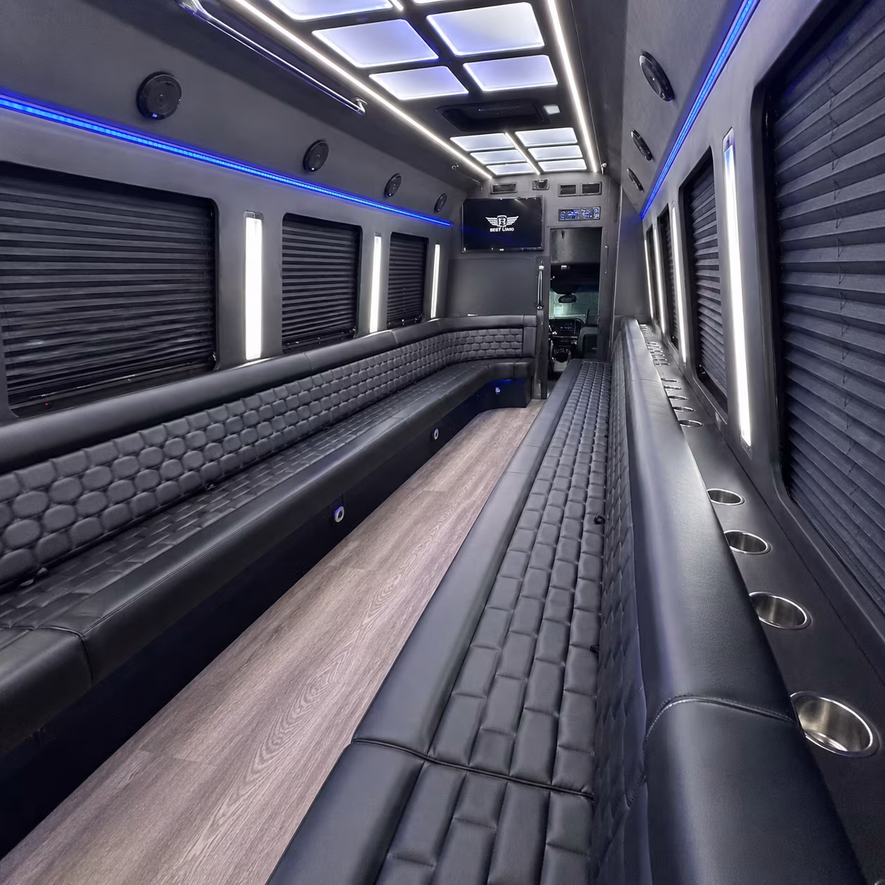 Palm Bay Prom & Homecoming Transportation party bus interior