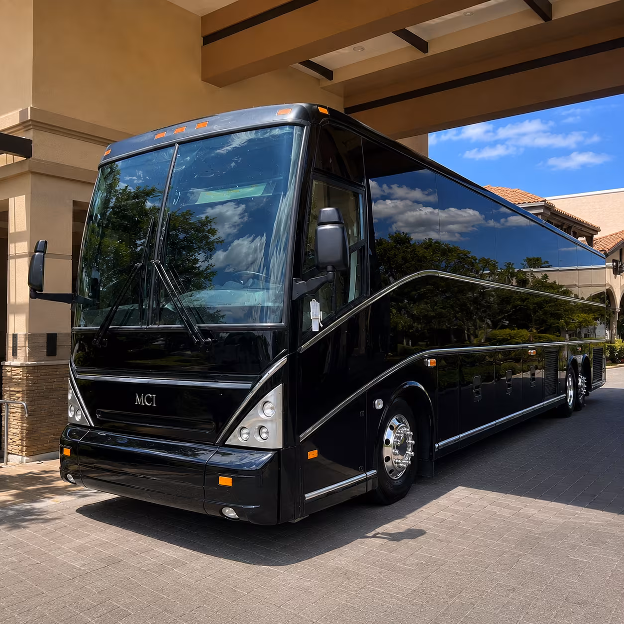 Palm Bay School Event Transportation party bus exterior