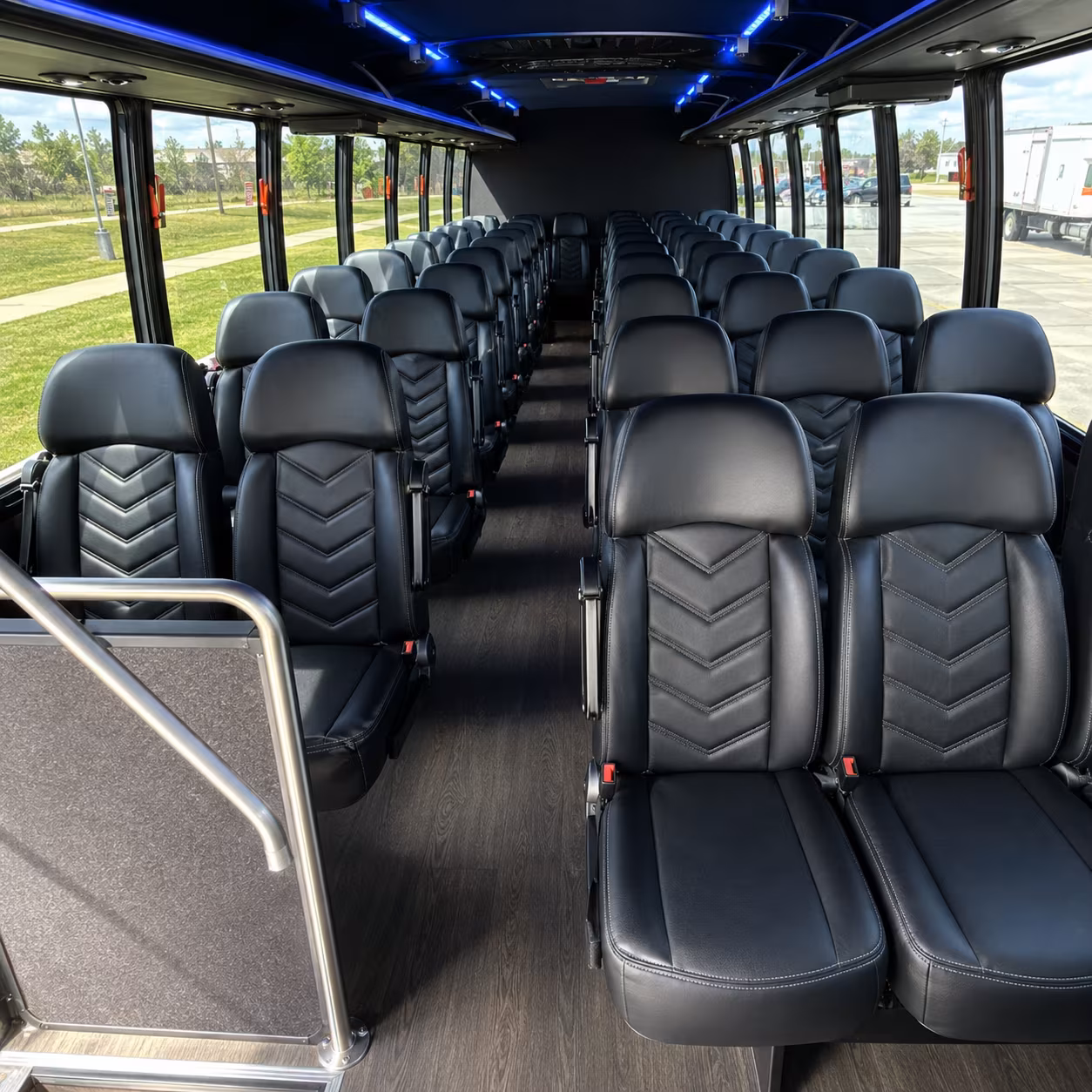 Palm Bay School Event Transportation party bus interior