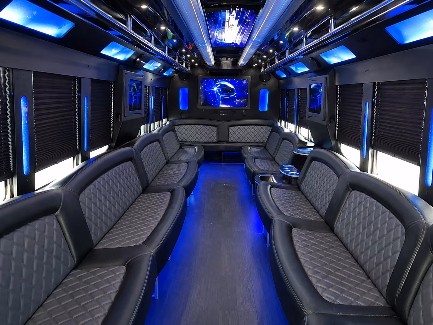 Palm Bay Sporting Event Transportation party bus exterior