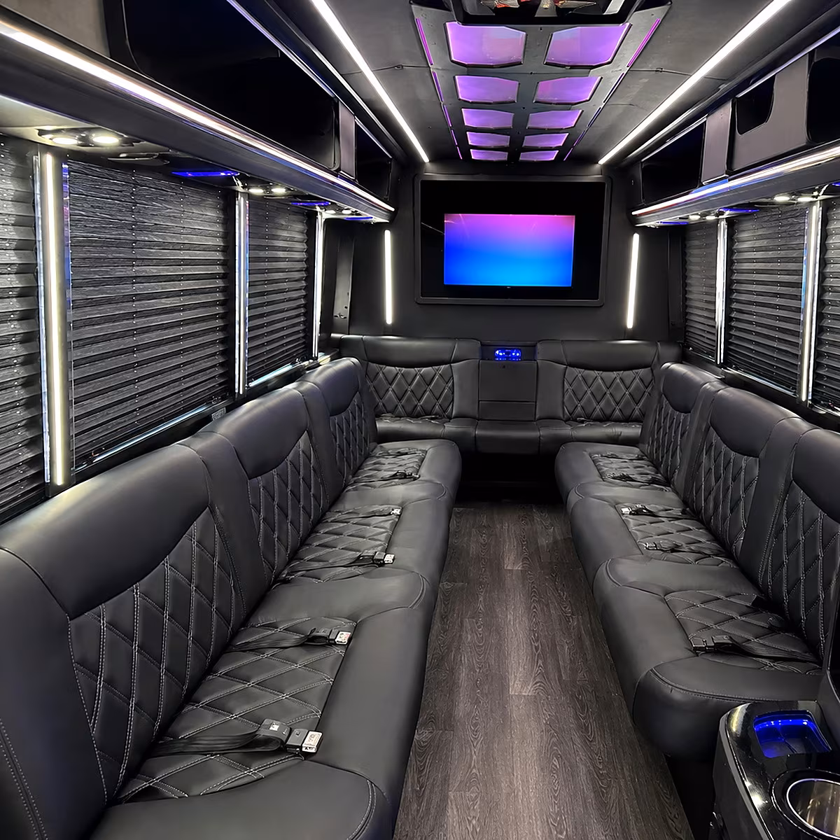 Palm Bay Sporting Event Transportation party bus interior