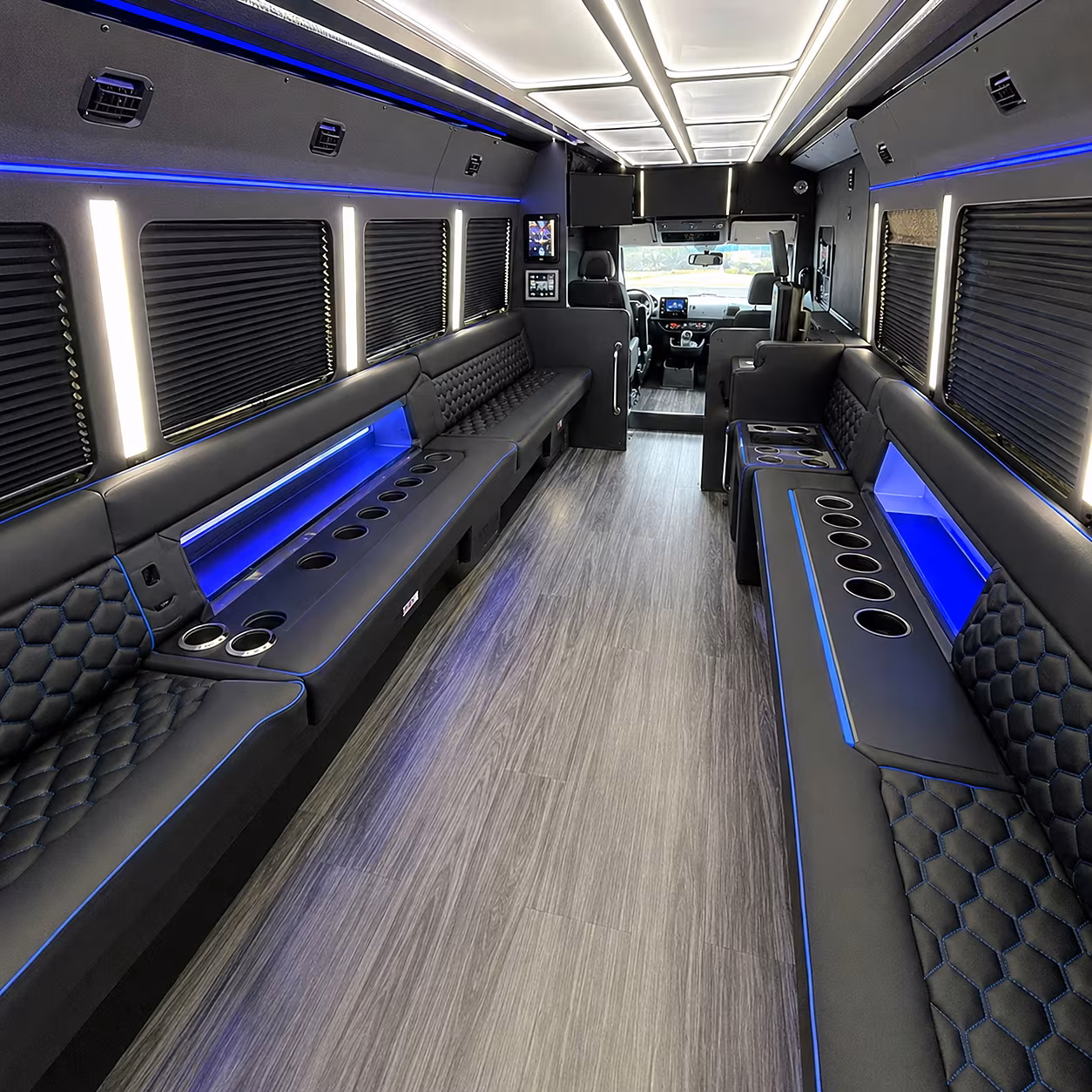 Palm Bay Wedding Transportation party bus interior