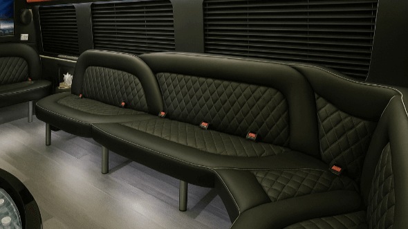 Interior of Charter Bus Company Titusville's 14 Passenger Sprinter Limousine in Titusville