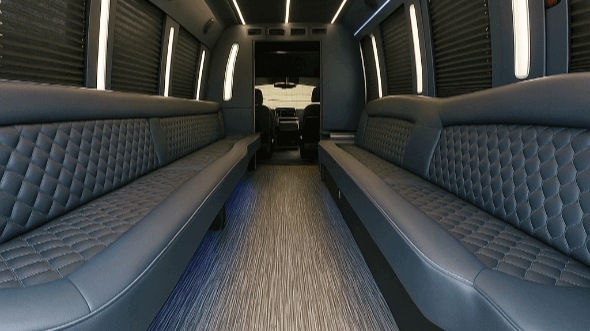 Interior of Charter Bus Company Orlando's 20 Passenger Party Bus in Orlando
