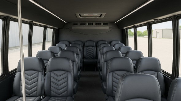 Interior of Charter Bus Company Palm Bay's 25 Passenger Mini Bus in Palm Bay