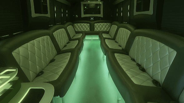 Interior of Charter Bus Company Boynton Beach's 25 Passenger Party Bus in Boynton Beach