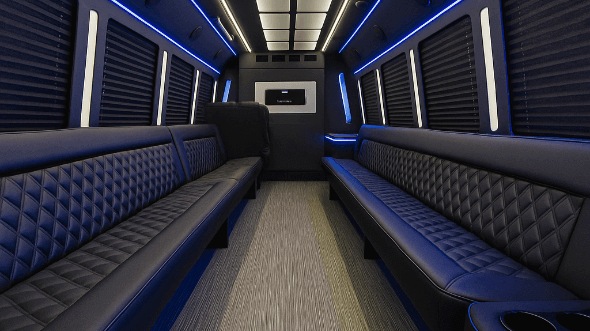 Interior of Palm Bay Party Bus Company's 25 Passenger Party Bus in Palm Bay