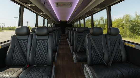 Interior of Charter Bus Company Palm Bay's 28 Passenger Minibus in Palm Bay