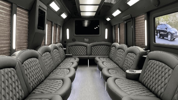 Interior of Charter Bus Company Lakeland's 28 Passenger Party Bus in Lakeland