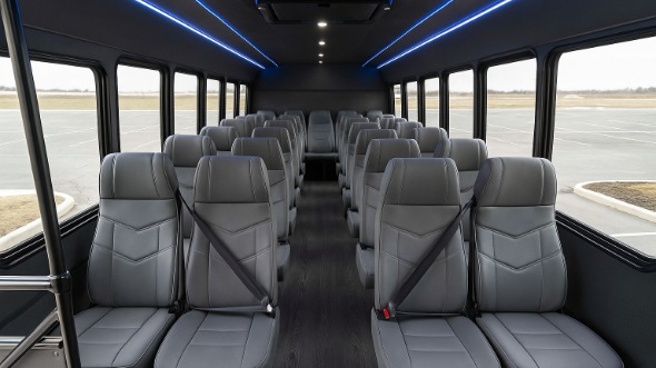 Interior of Charter Bus Company Palm Bay's 30 Passenger Minibus in Palm Bay