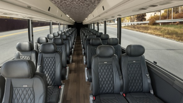 Interior of Charter Bus Company Palm Bay's 35 Passenger Mini Bus in Palm Bay