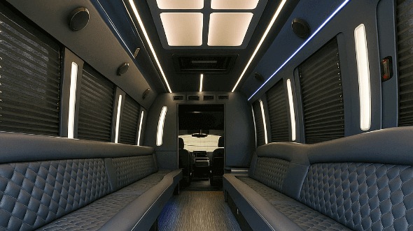 Interior of Palm Bay Party Bus Company's 40 Passenger Party Bus in Palm Bay