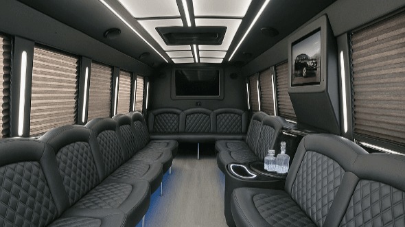 40 passenger party bus interior