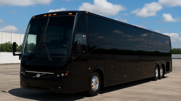 Exterior of Charter Bus Company Palm Bay's 46 Passenger Charter Bus in Palm Bay