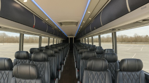 Interior of Charter Bus Company Palm Bay's 48 Passenger Charter Bus in Palm Bay