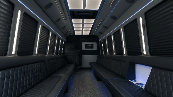 palm bay 28 passenger party bus inside